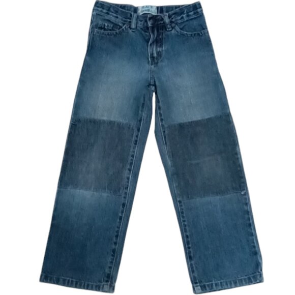 Place 1989 Kid's Blue Jeans 24" Waist 22" Inseam Patched Flexible Waist - Picture 1 of 5